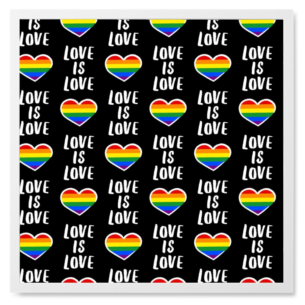 Love Is Love - Black Photo Tile, White, Framed, 8x8, Multicolor