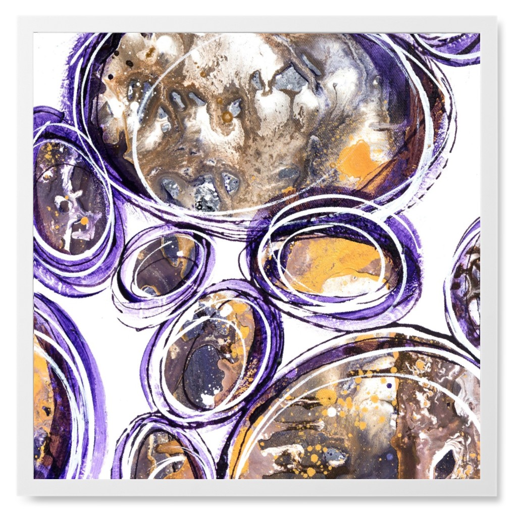 Do It One After Another - Purple Photo Tile, White, Framed, 8x8, Purple