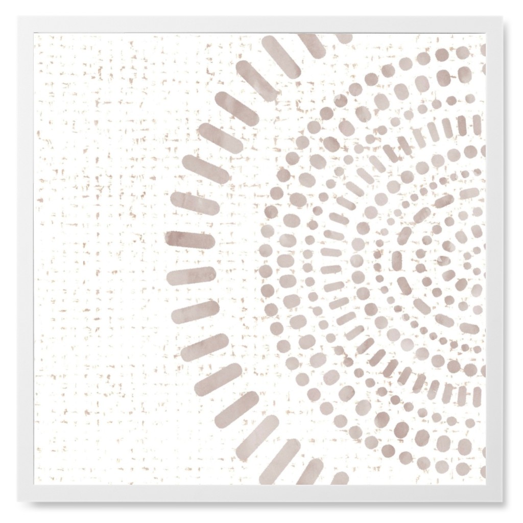 Half Moon Photo Tile, White, Framed, 8x8, Beige, Alpaca