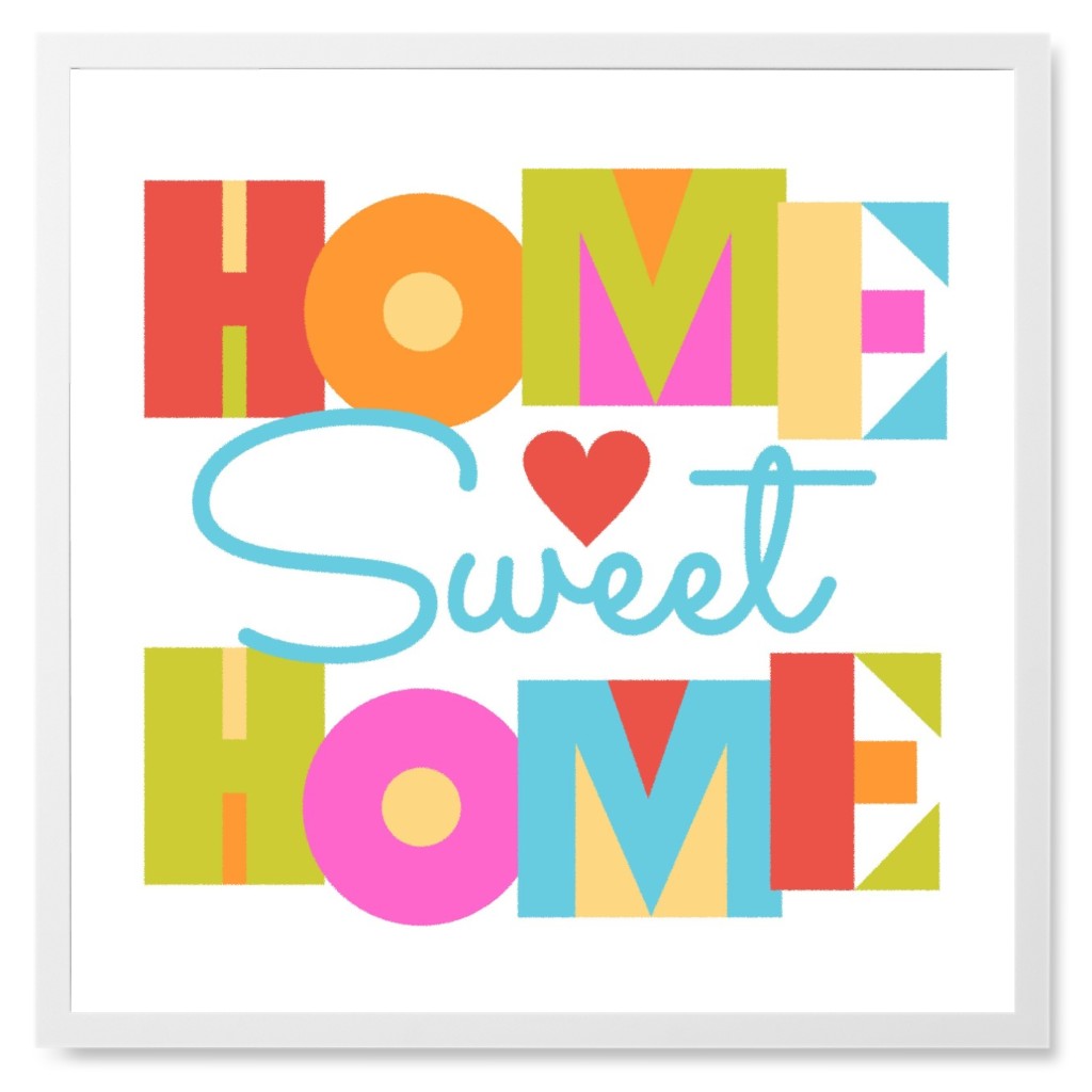 Home Sweet Home - Multi Photo Tile, White, Framed, 8x8, Multicolor