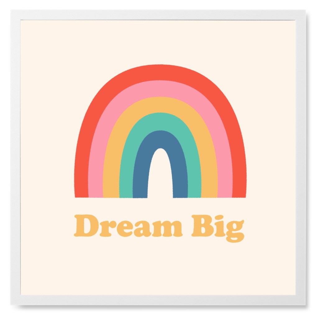 Dream Big Rainbow - Multi Photo Tile, White, Framed, 8x8, Multicolor