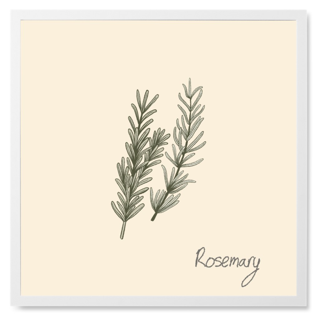 Rosemary - Neutral Photo Tile, White, Framed, 8x8, Beige