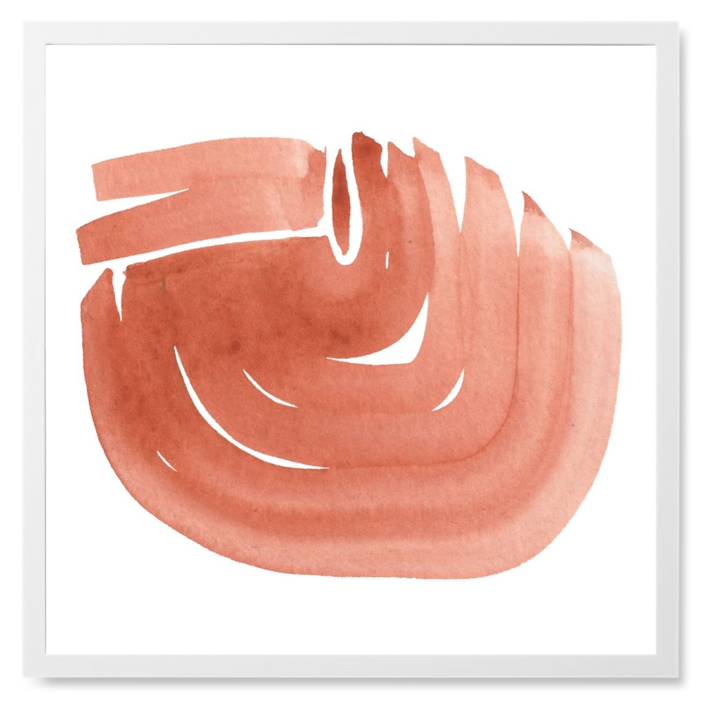 Red Watercolor Arches Photo Tile, White, Framed, 8x8, Red, Red