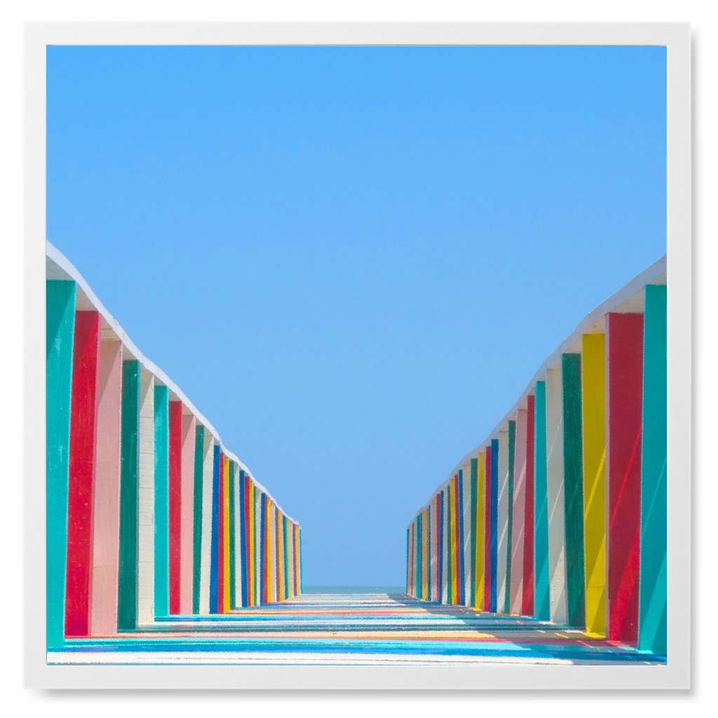 Colorful Architecture Walls Photo Tile, White, Framed, 8x8, Multicolor