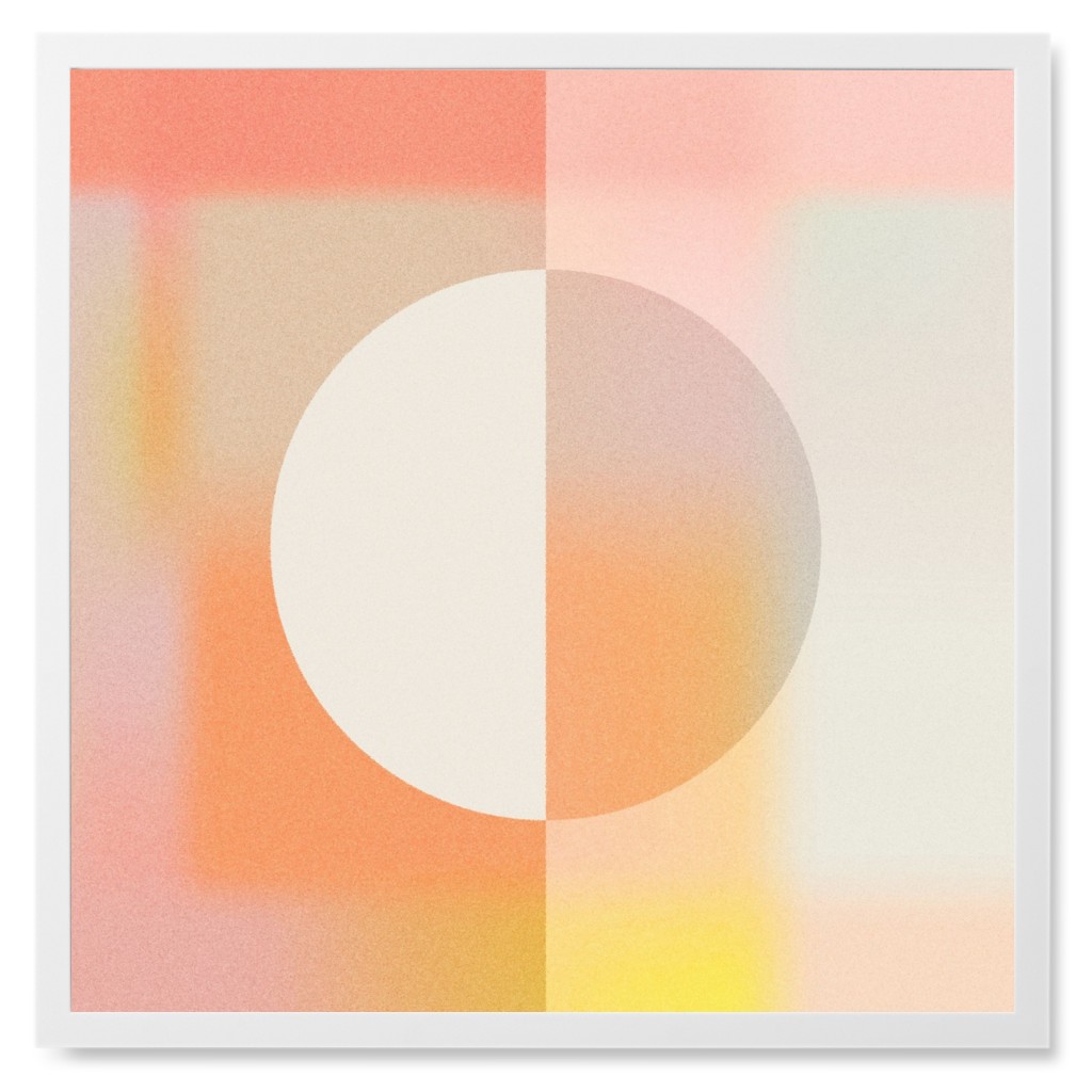 Abstract Circle - Warm Photo Tile, White, Framed, 8x8, Multicolor