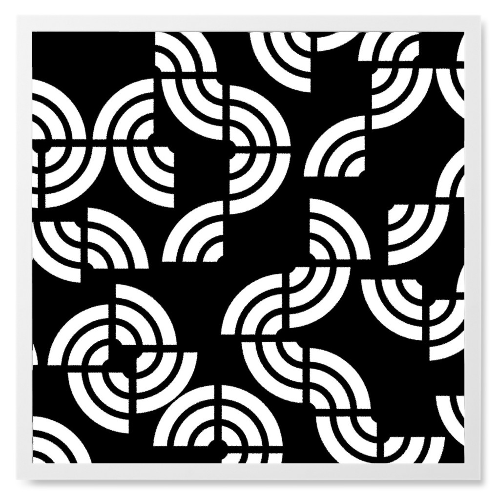 Beethoven - Black and White Photo Tile, White, Framed, 8x8, Black, Black