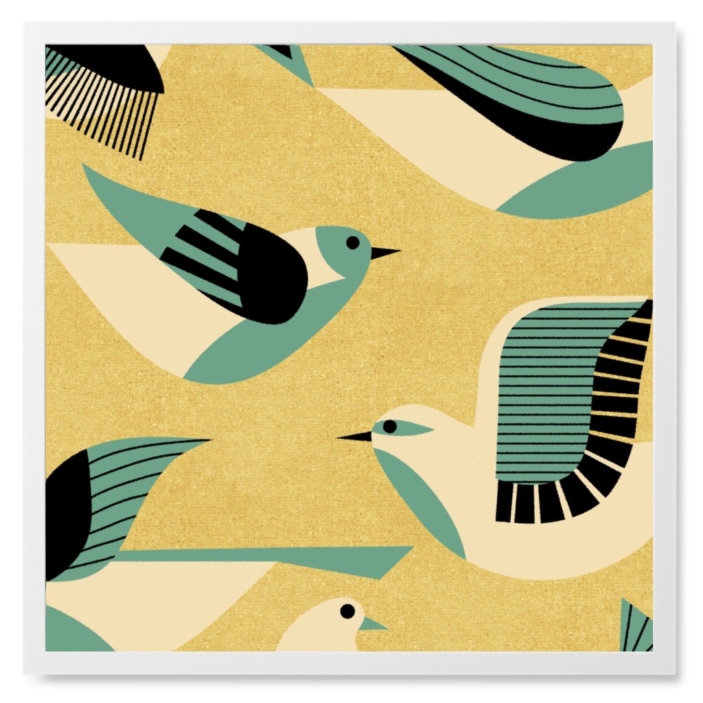 Flying Photo Tile, White, Framed, 8x8, Yellow, Classic Yellow