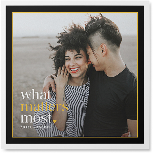 What Matters Most Photo Tile, White, Framed, 8x8, Black
