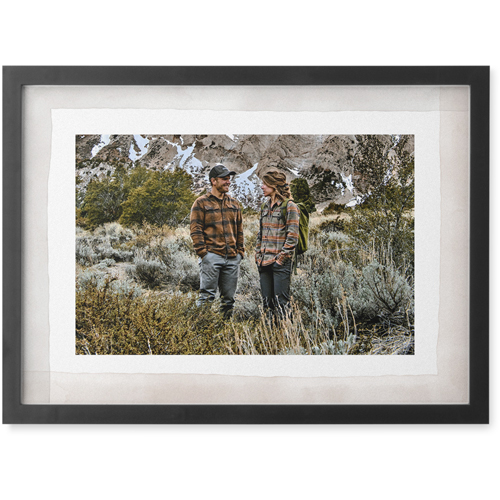 Washed Border Photo Tile, Black, Framed, 5x7, Gray, gray