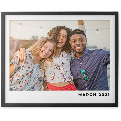 Minimal Border Photo Tile, Black, Framed, 8x10, White, white