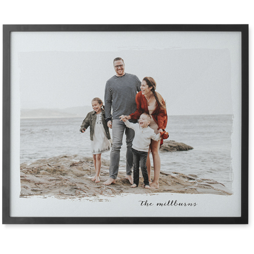 Airy Border Photo Tile, Black, Framed, 8x10, Gray