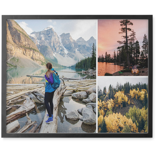 Three Piece Photo Tile, Black, Framed, 8x10, Multicolor