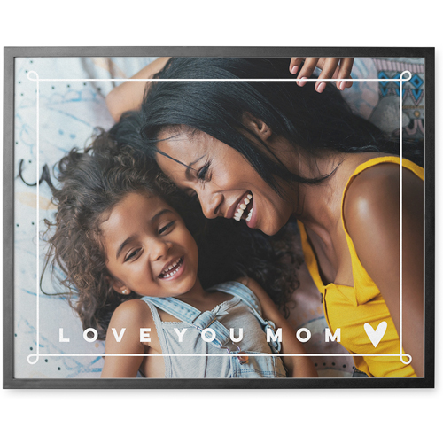 Hand-drawn Whimsy Border Photo Tile, Black, Framed, 11x14, White, white