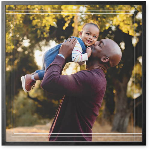 Intersecting Ways Photo Tile, Black, Framed, 12x12, White