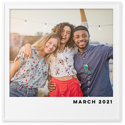 Minimal Border Photo Tile, White, Framed, 12x12, White, white