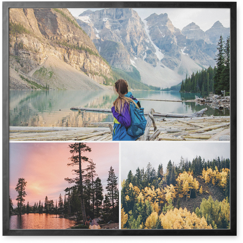 Three Piece Photo Tile, Black, Framed, 12x12, Multicolor