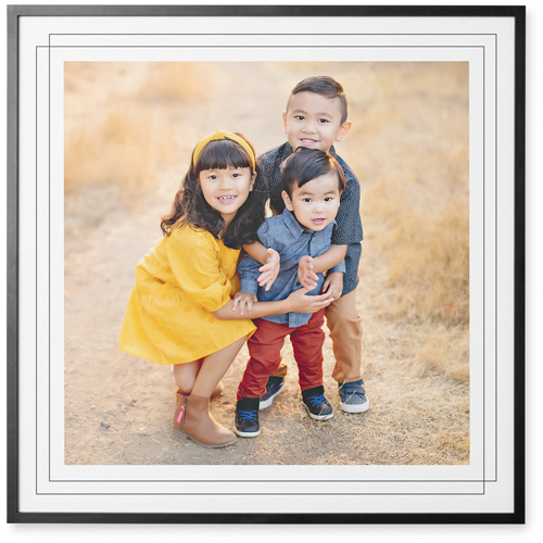 Forever Framed Border Photo Tile, Black, Framed, 16x16, White