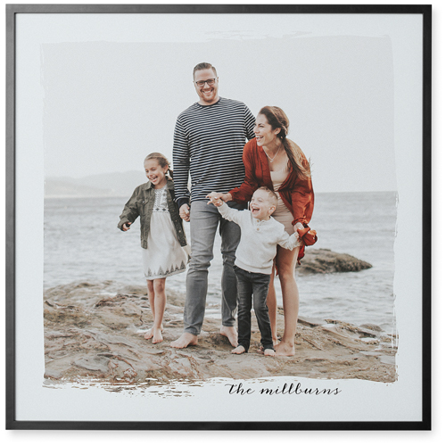 Airy Border Photo Tile, Black, Framed, 16x16, Gray, air