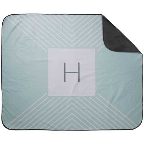 Geo Monogram Picnic Blanket, Green