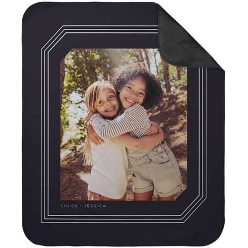 Modern Outline Picnic Blanket, Gray