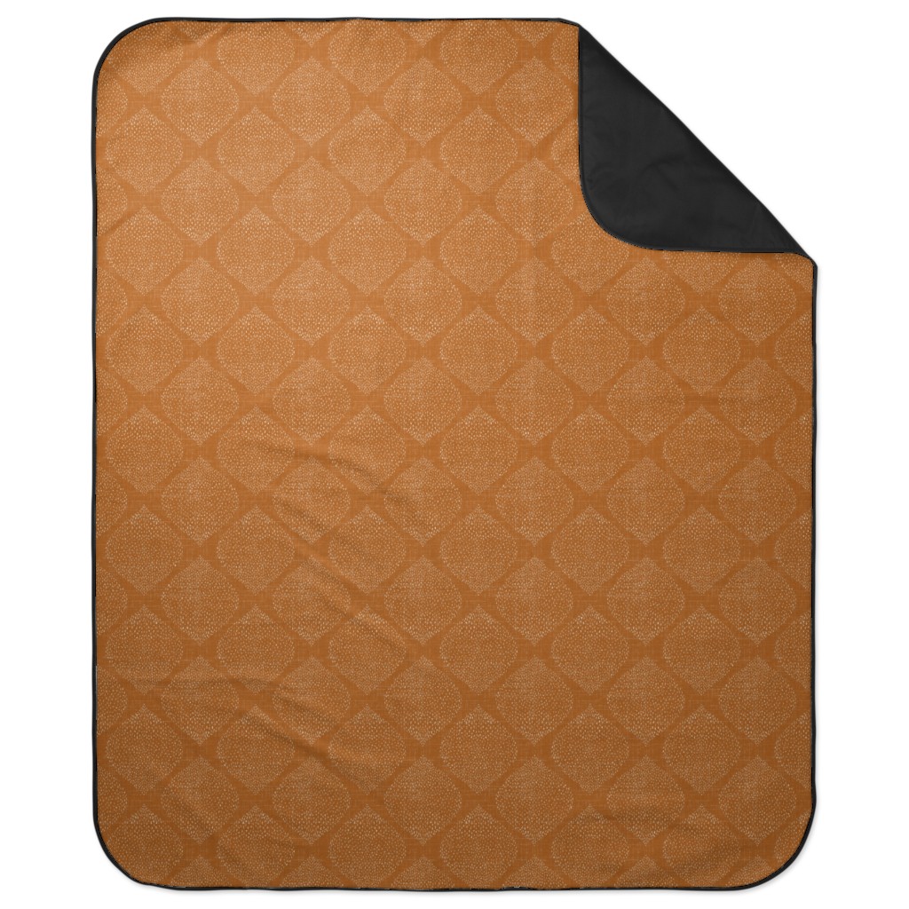 Minimalist Ogee - Burnt Orange Picnic Blanket, Orange