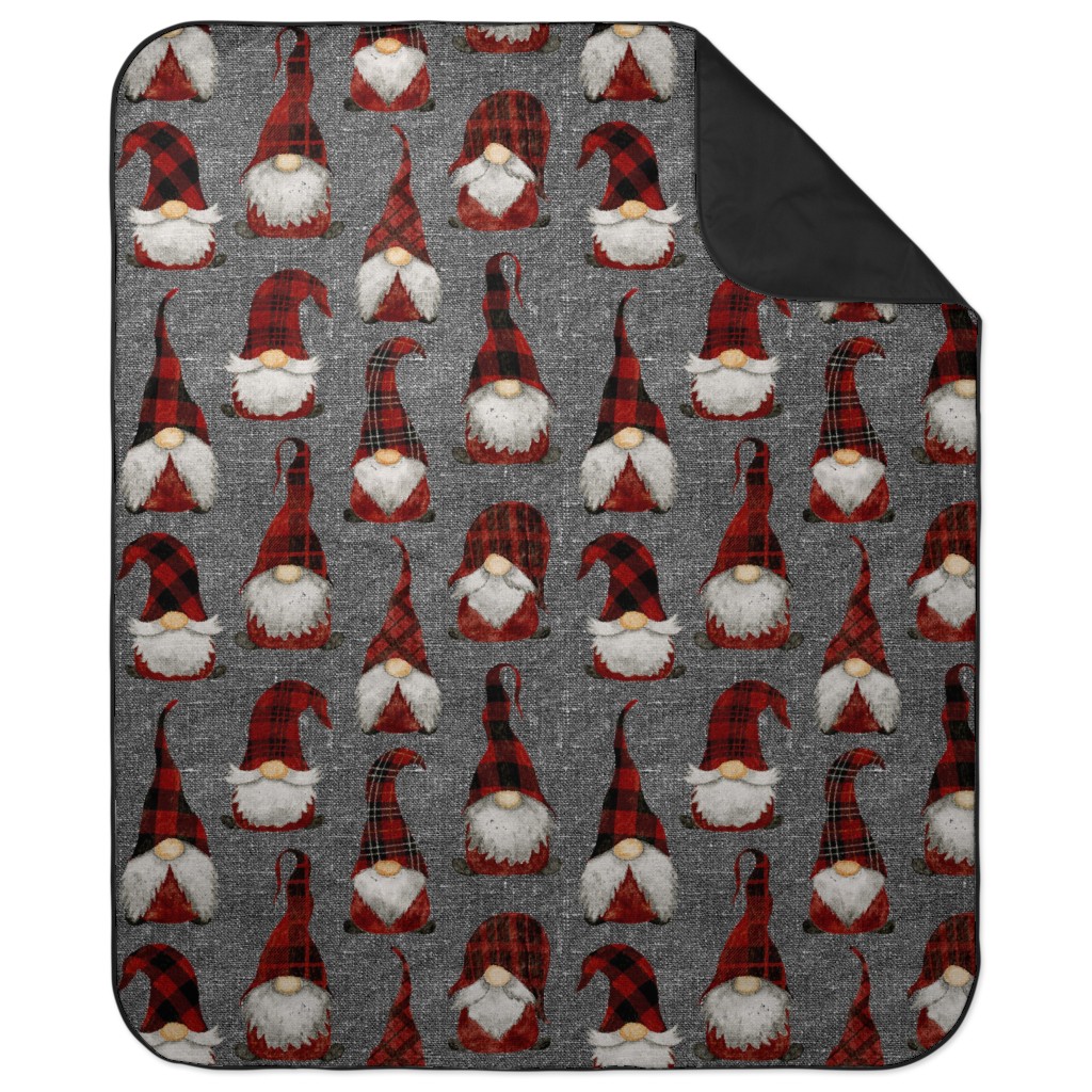 Gnomes Picnic Blanket, Red