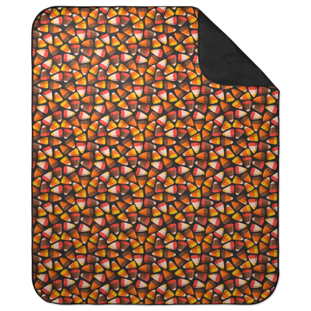Candy Corn - Midnight Picnic Blanket, Orange, Orange