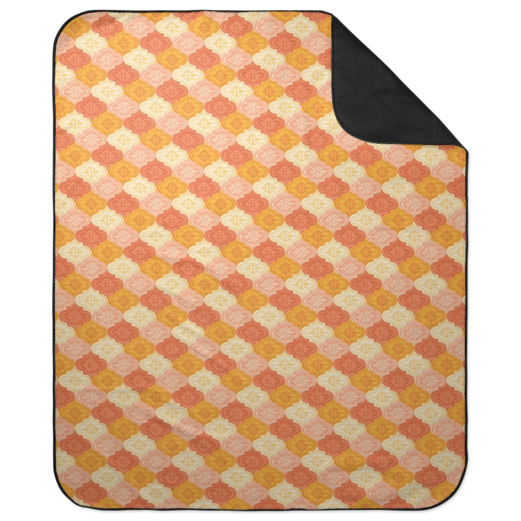 Arabesque - Warm Picnic Blanket, Orange