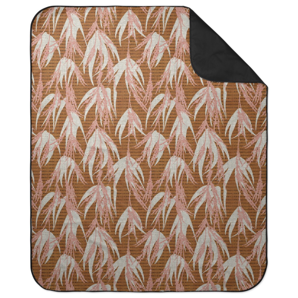 Vintage Palm Picnic Blanket, Brown