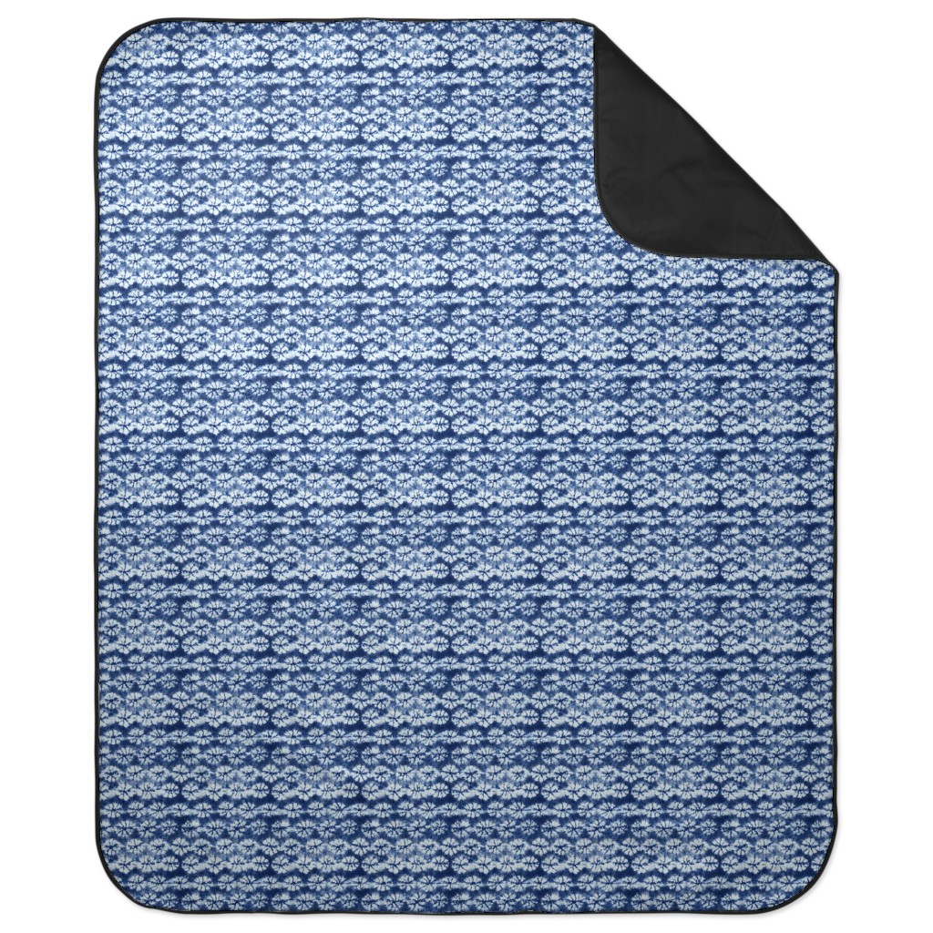 Shibori Pine - Blue Picnic Blanket, Blue