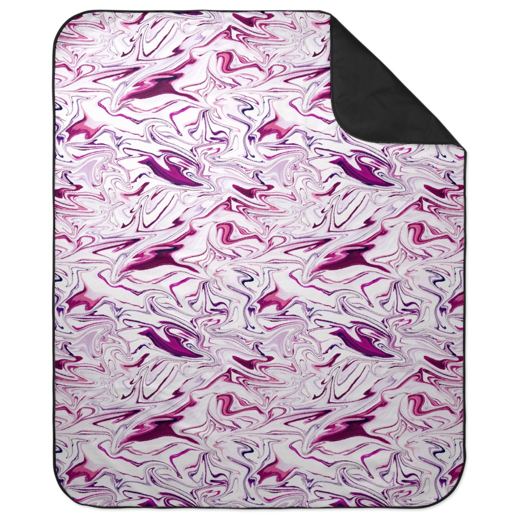 Marble - Mulberry Picnic Blanket, Pink