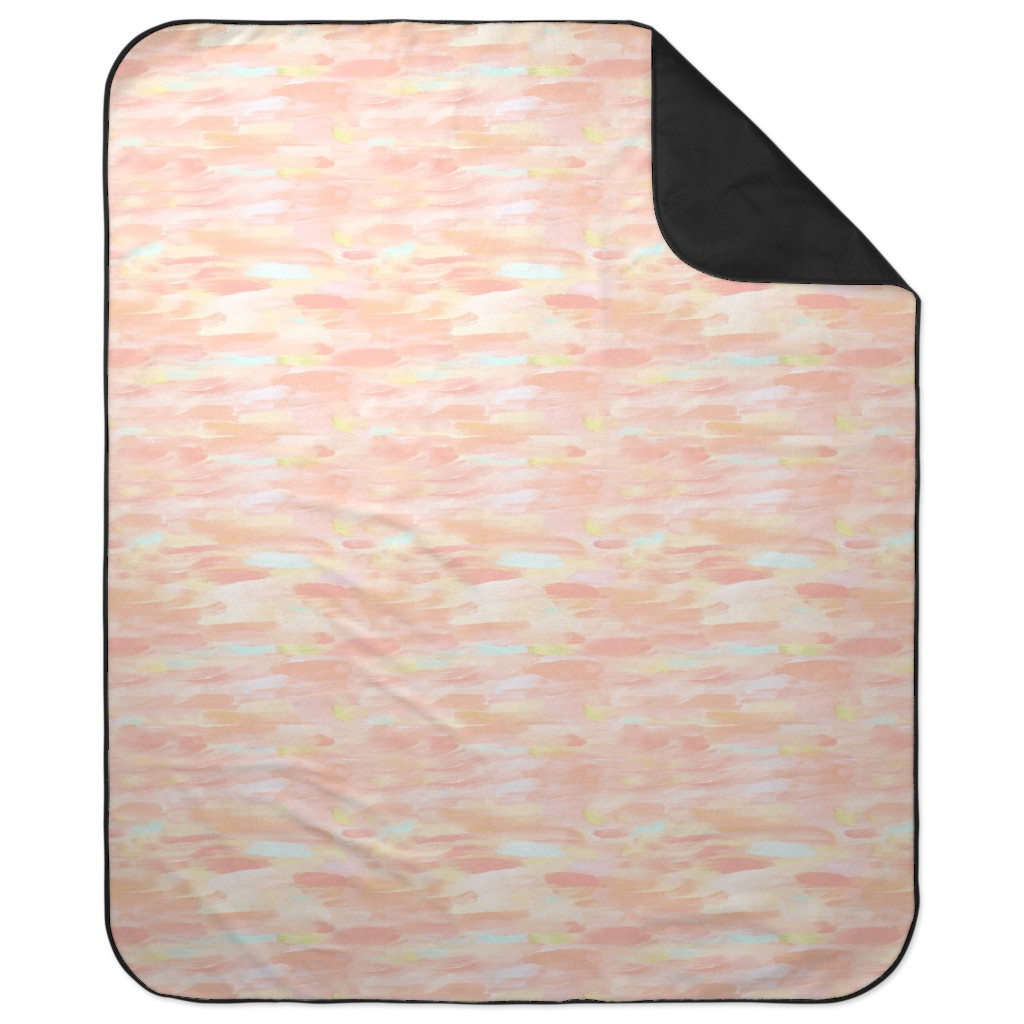 Paint Dabs - Peach Picnic Blanket, Pink, Bright Pink