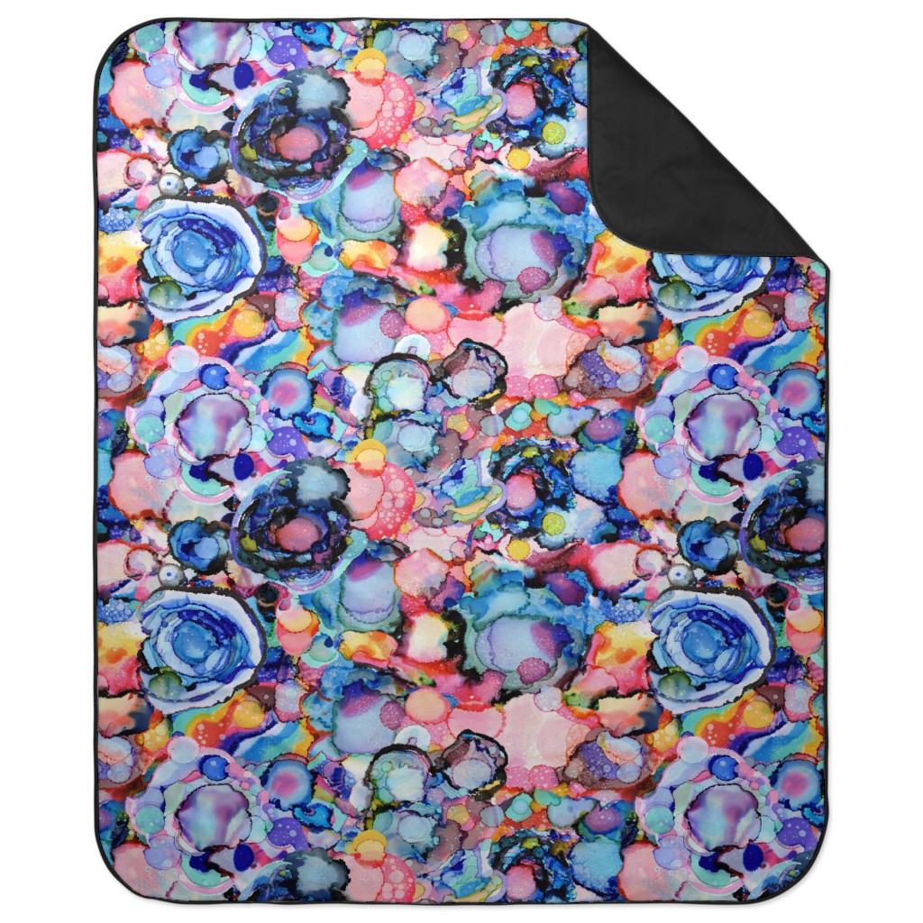 Abstract Rainbow Ink - Multi Picnic Blanket, Multicolor