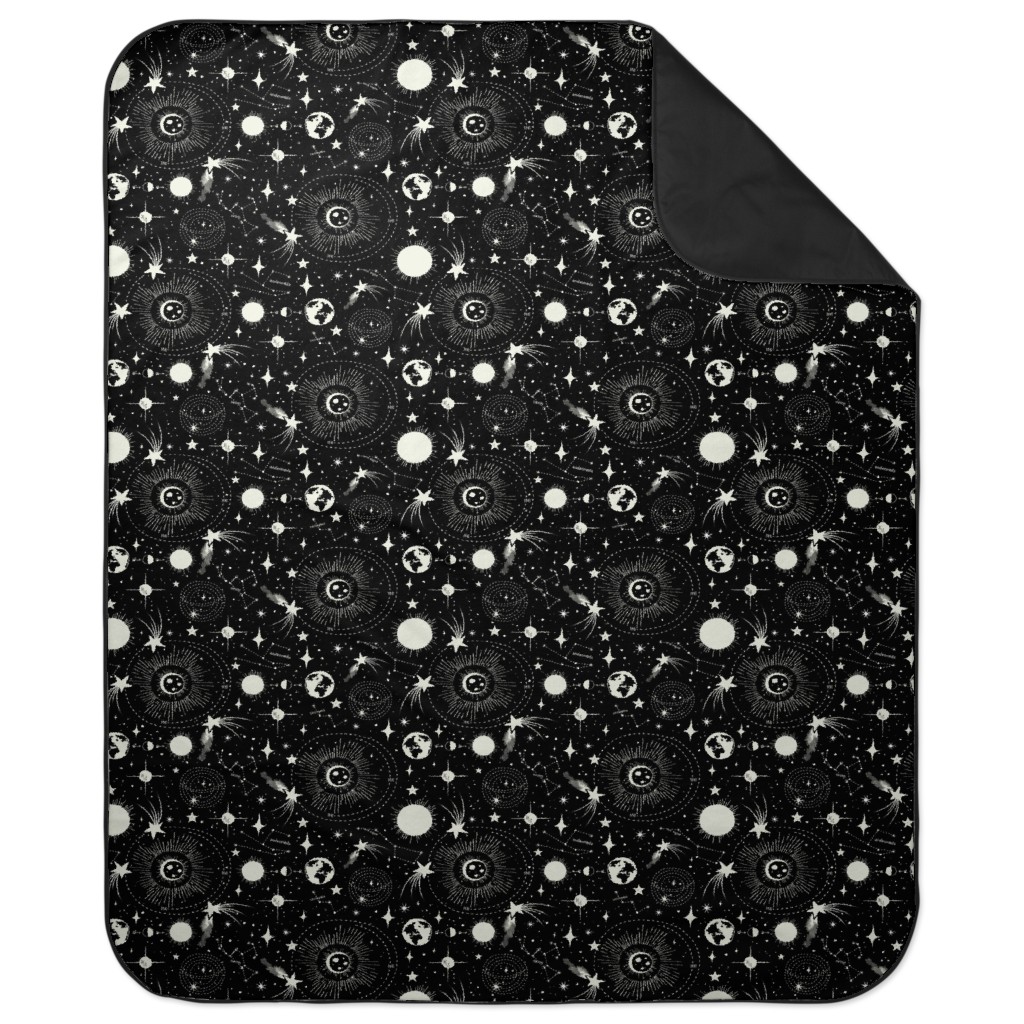Solar System Picnic Blanket, Black