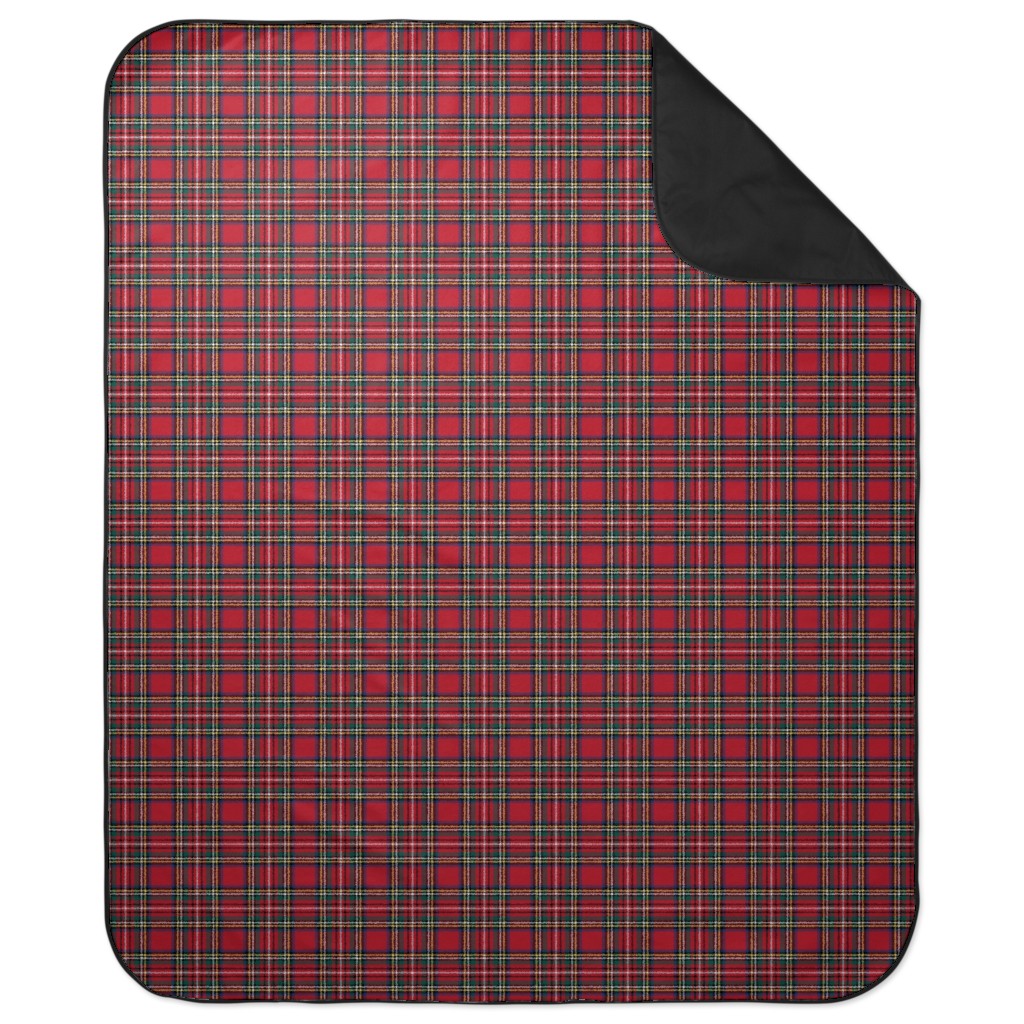 Royal Stewart Tartan Style Repeat Perfect for Christmas Picnic Blanket, Red