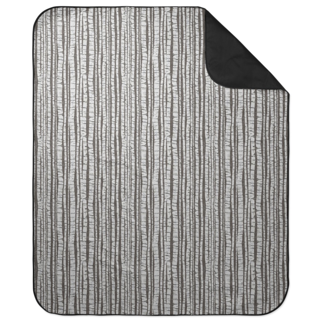 Birch Forest - Gray Picnic Blanket, Gray