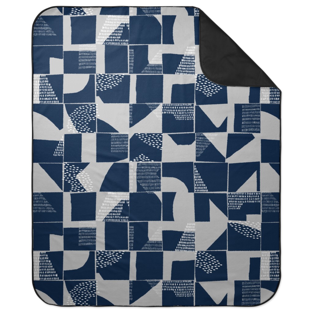 Abstract Textures - Blue Picnic Blanket, Blue