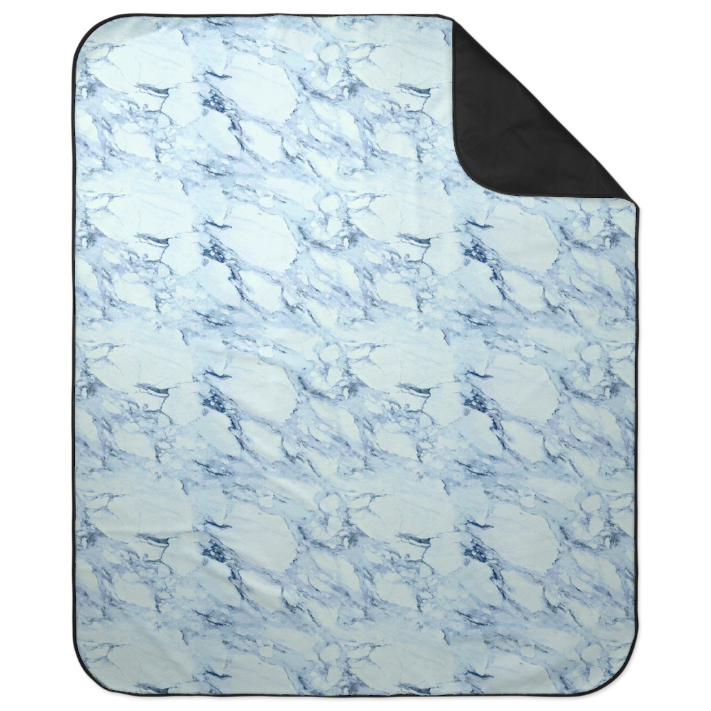 Marble - Blue Picnic Blanket, Blue, True Blue