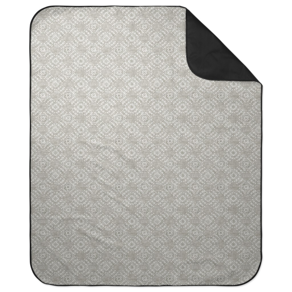 Modern Farmhouse Tile - Neutral Picnic Blanket, Gray