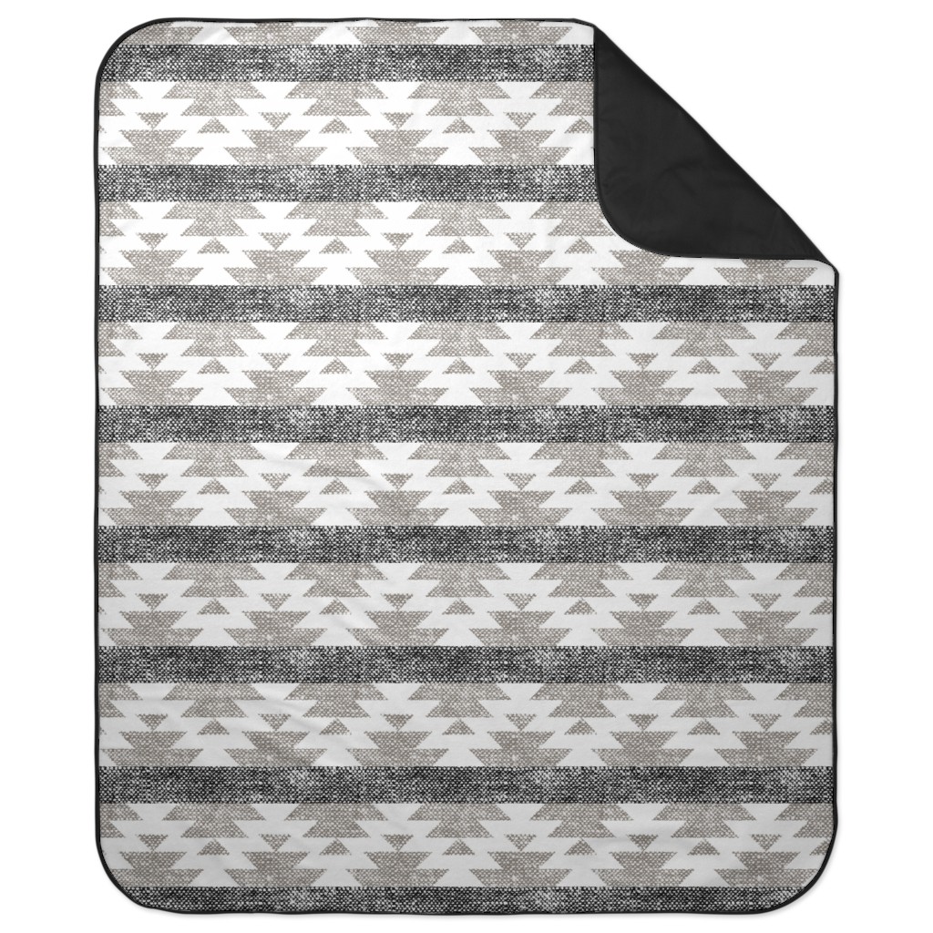 Aztec Woven - Neutral Picnic Blanket, Gray