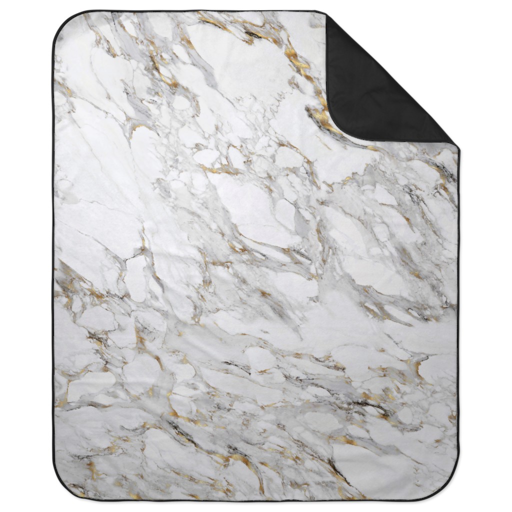 Gilded Marble - Gray Picnic Blanket, Gray, Gray