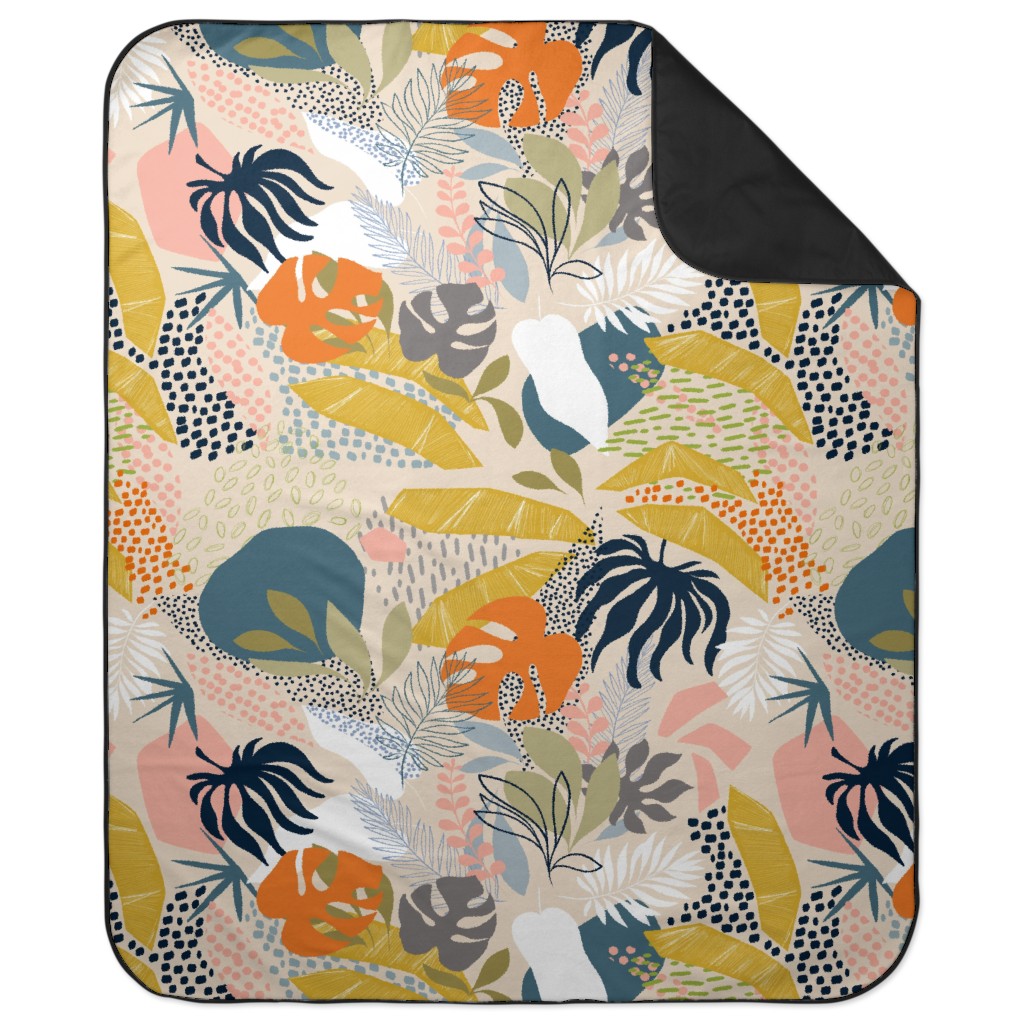 Tropical Foliage - Multi Picnic Blanket, Multicolor