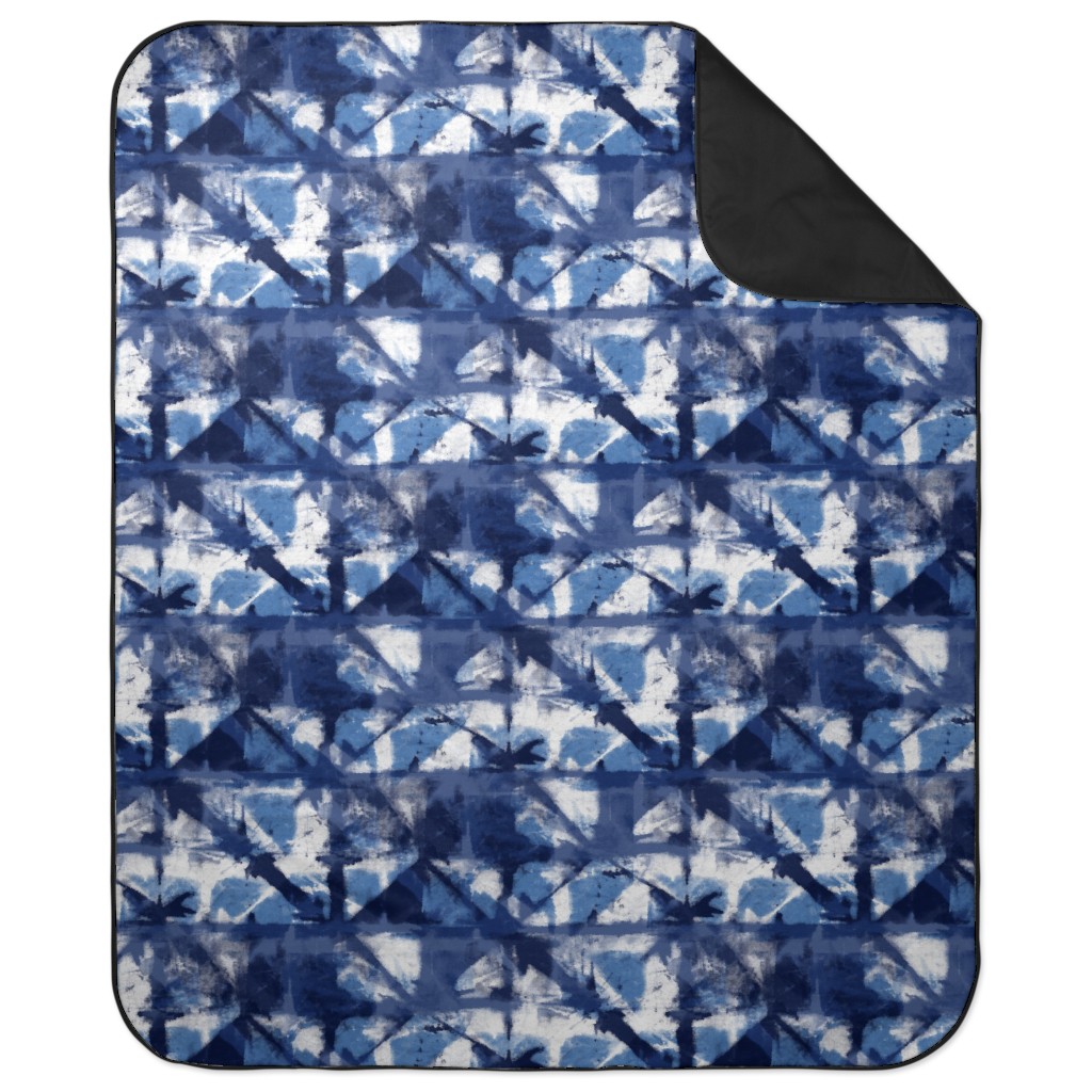 Shibori - Indigo Picnic Blanket, Blue