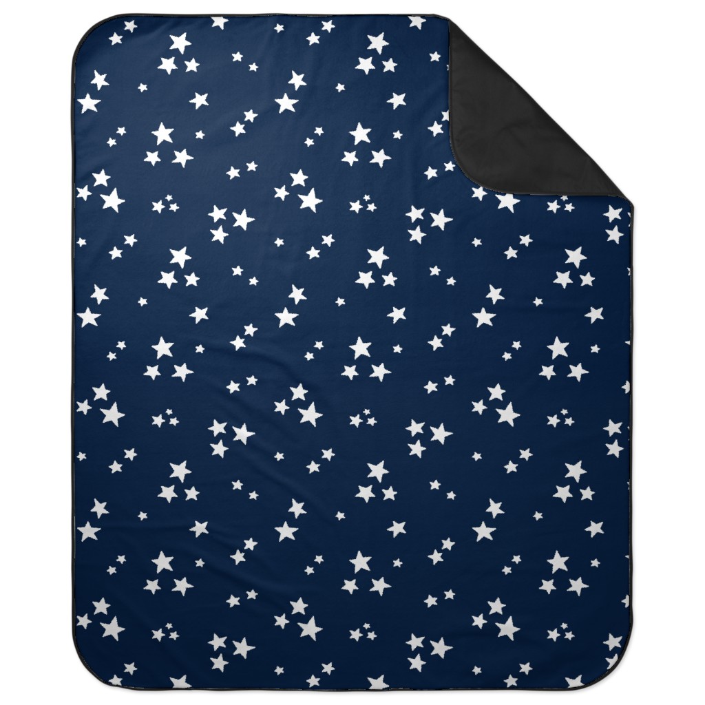 Stars Picnic Blanket, Blue, Silhouette