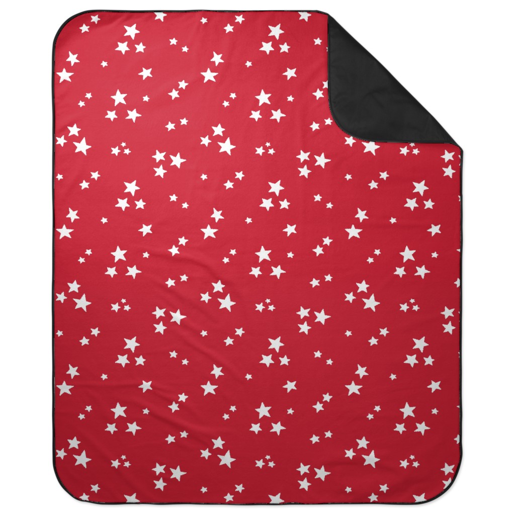 Stars Picnic Blanket, Red, Cherry