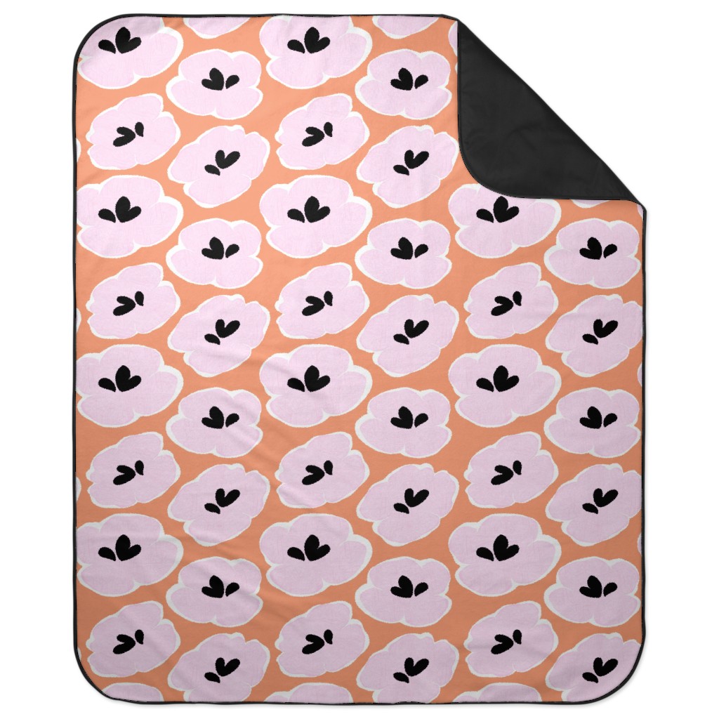 Jnn Valo - Orange and Pink Picnic Blanket, Pink