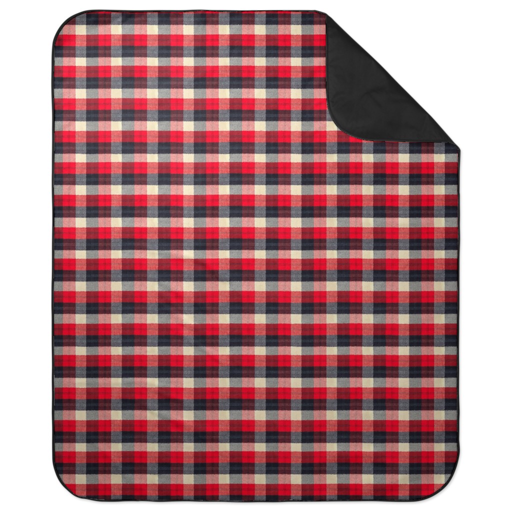 Lumberjack Flannel Buffalo Plaid - Red Picnic Blanket, Red