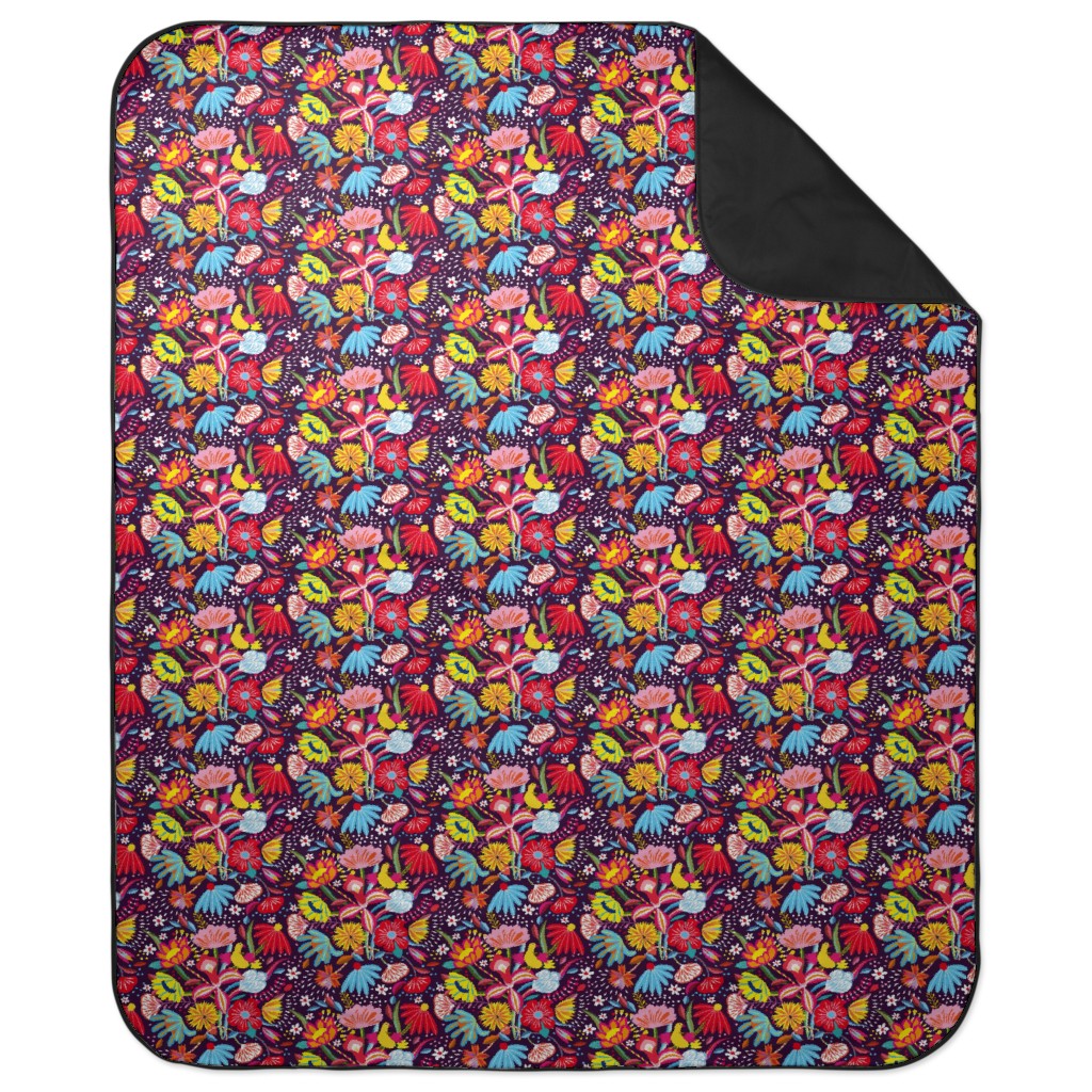 My Dream Garden - Dark Picnic Blanket, Multicolor