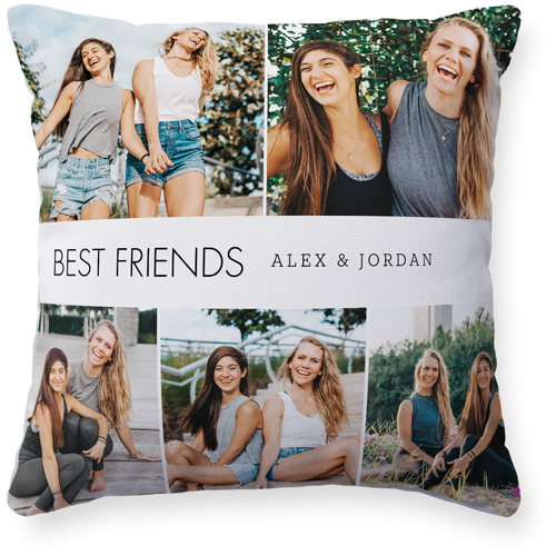 Text Gallery Of Five Pillow, Woven, White, 16x16, Double Sided, Multicolor