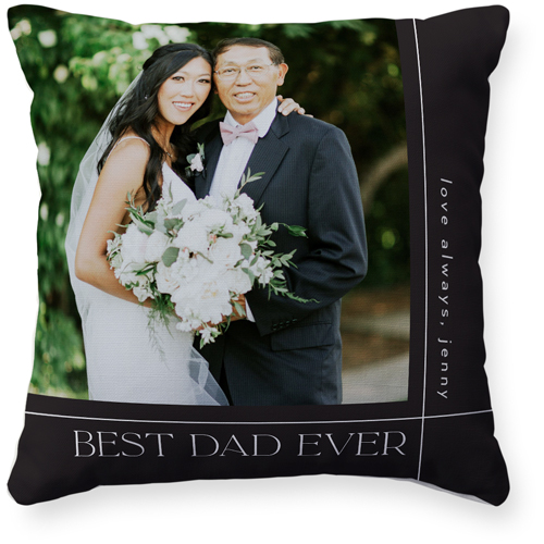 Best Dad Lines Pillow, Woven, Beige, 16x16, Single Sided, Gray